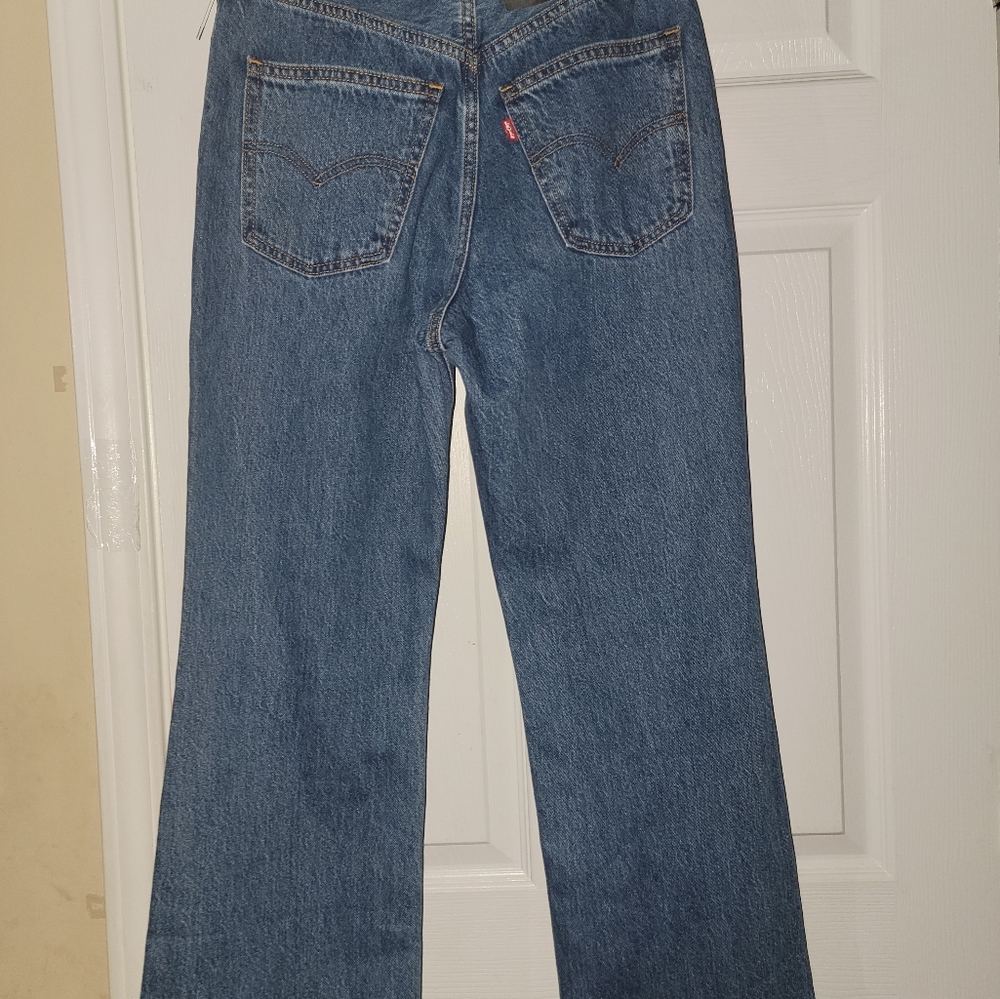 Levi's Math Club Flare High Rise Blue Jeans - Picture 2 of 11